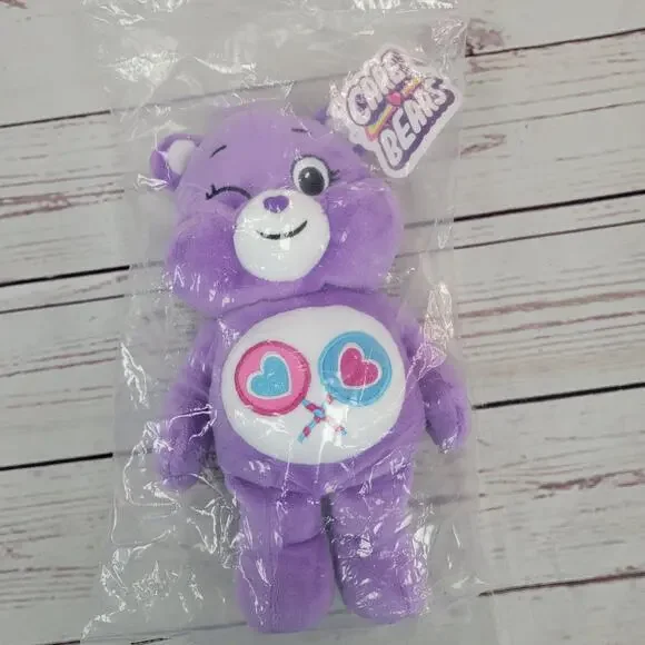Care Bears Share BEAR 10" Plush Teddy Stuffed Animal Winking, Purple Lollipops - Picture 1 of 5
